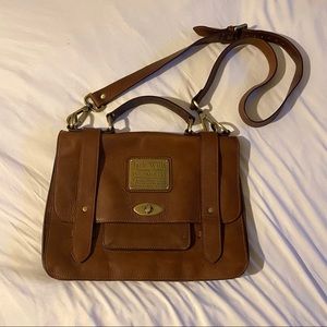 Jack Wills Vintage Brown Leather Briefcase